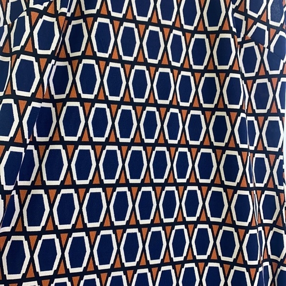 Forever 21  - NWT Burnt Orange and Blue Diamond Sleeveless  Dress Size Small - Picture 4 of 14